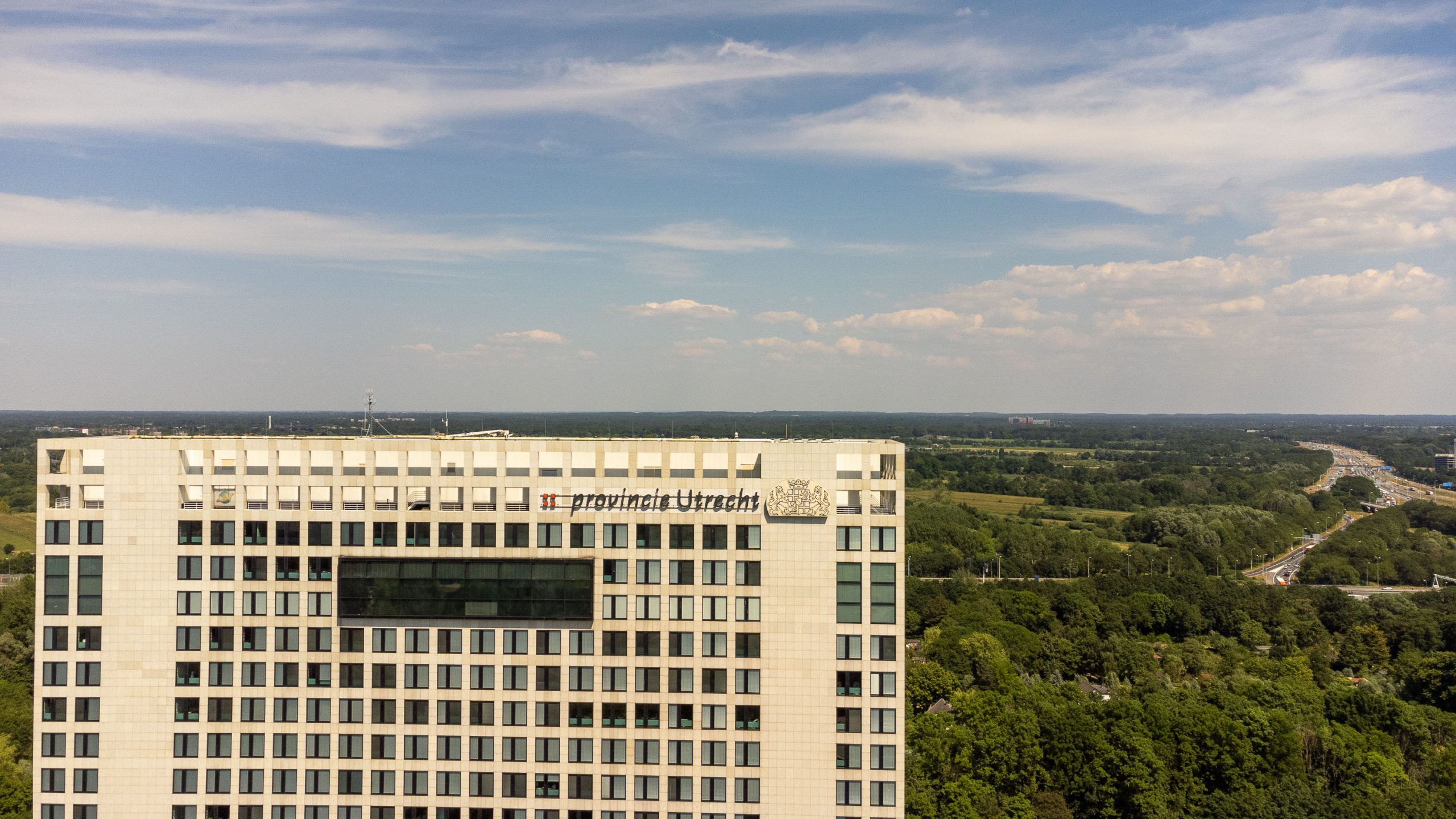 Provincie Utrecht gebouw van bovenaf